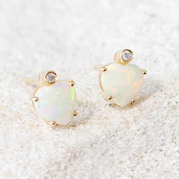 Gold Australian Crystal Opal Earrings