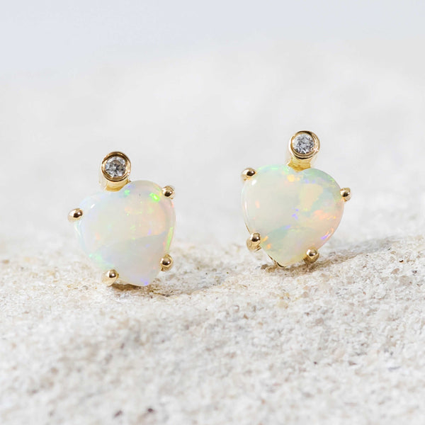 Gold Australian Crystal Opal Earrings