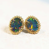 multi-color triplet opal earrings