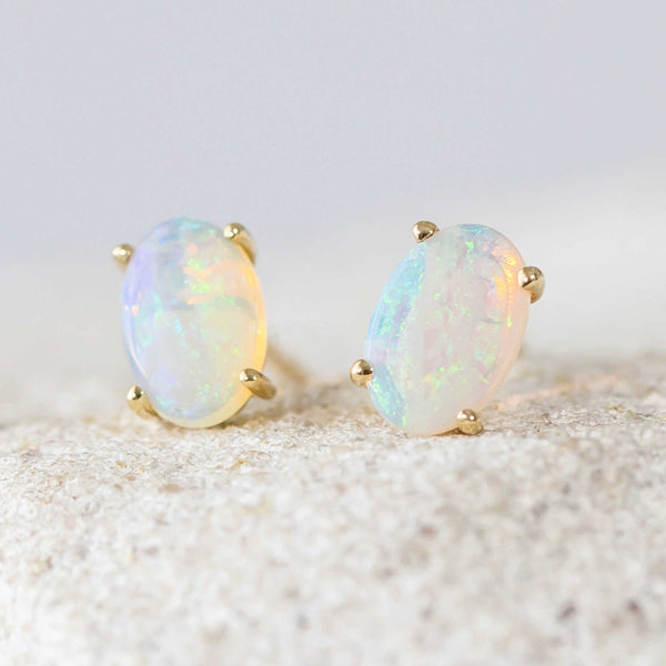 gold crystal opal earrings