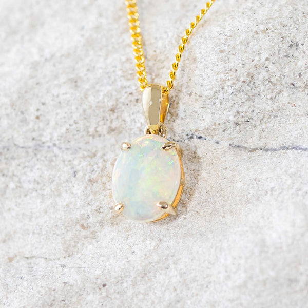 gold crystal opal necklace