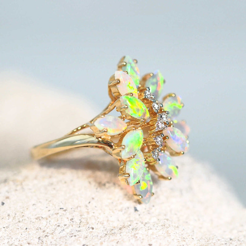 australian crystal opal gold ring