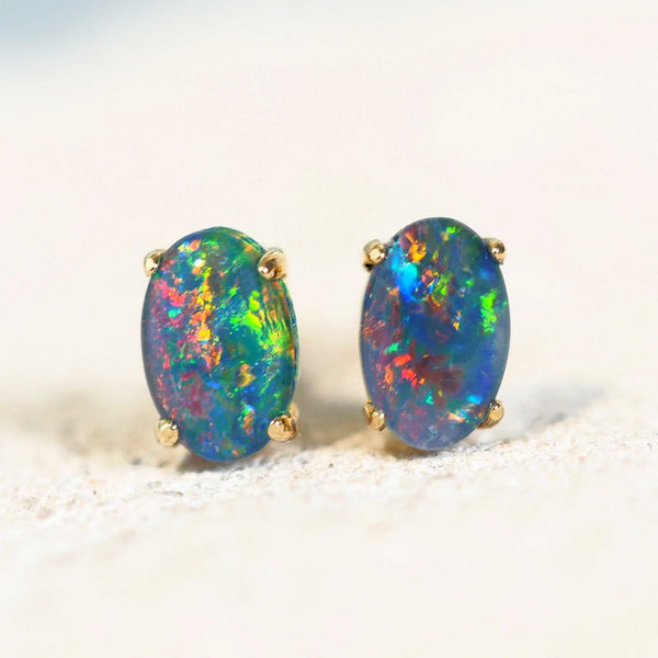 colourful australian opal earrings 