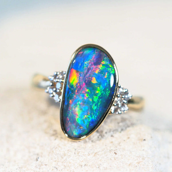 colourful opal ring in 14ct old