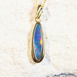 colourful gold plated silver opal pendant