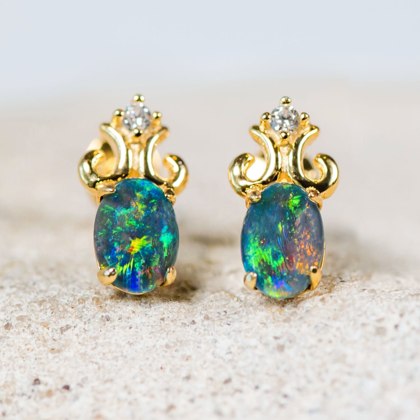 Triplet opal deals earrings