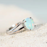 crystal green opal white ring