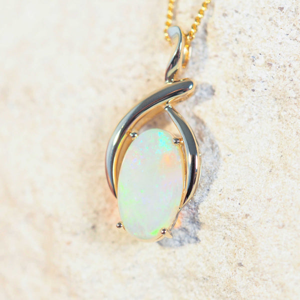 opal pendant with a green crystal opal