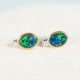 doublet opal gold earrings