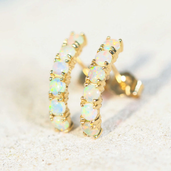 'Adelyn 18ct Gold Crystal Opal Earrings