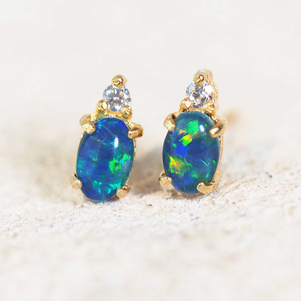 opal earrings with diamantes