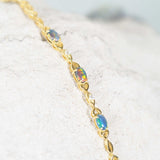 gold plated silver triplet opal bracelet