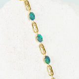 opal bracelet with green and blue gemstones