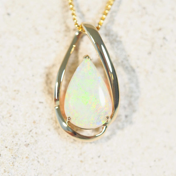 green and orange opal pendant