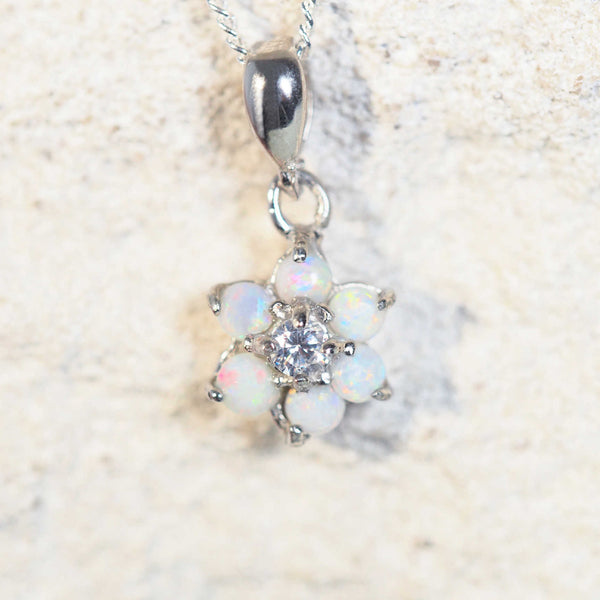 colourful opal pendant set in silver