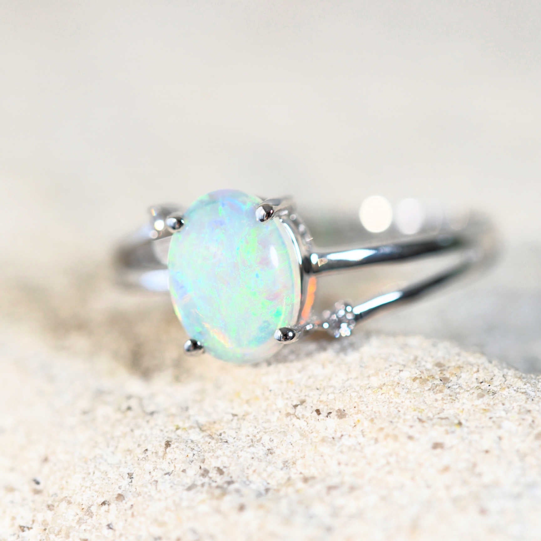 green opal ring