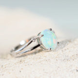 crystal green opal white ring