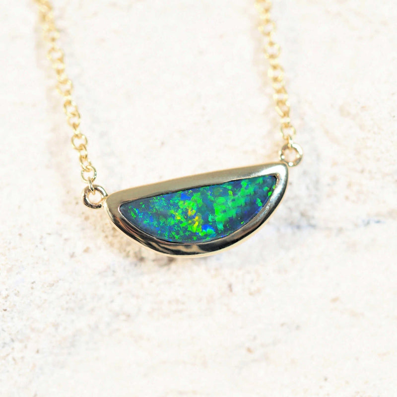 green and blue opal necklet from lightning ridge