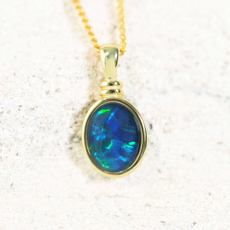 blue and green opal pendant