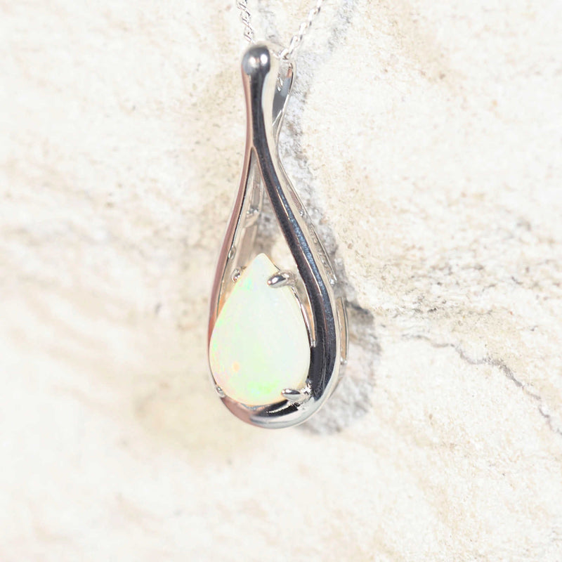 green opal pendant set in sterling silver