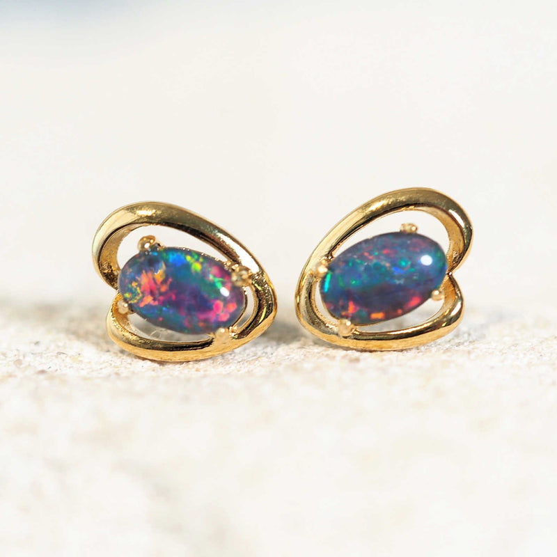 colourful opal earrings