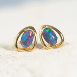 opal earrings gold plated silver