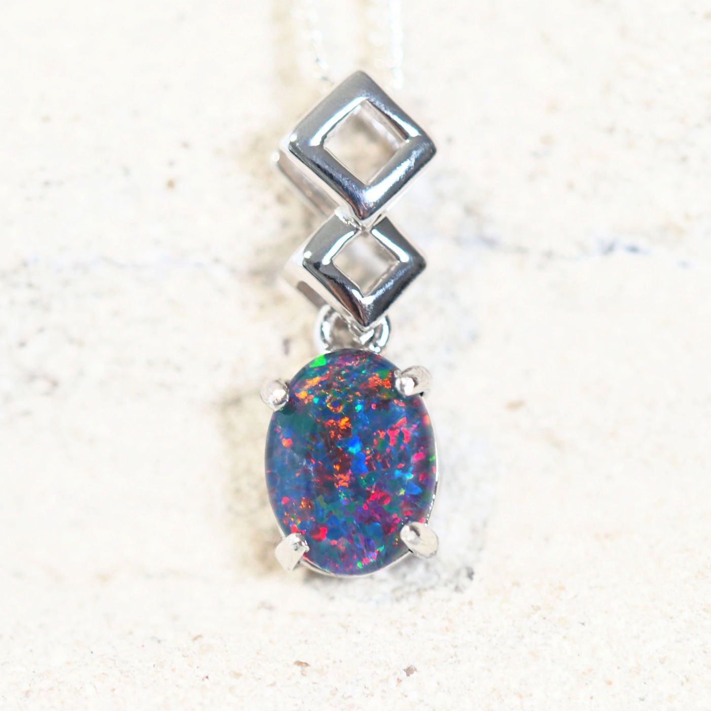 colourful opal pendant 