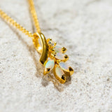 'Ariana' Gold Plated Silver Crystal Opal Necklace