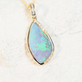 lightning ridge crystal opal gold pendant