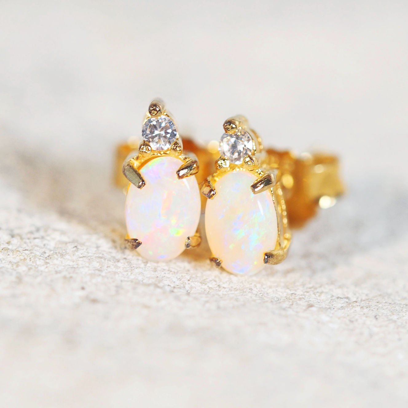 crystal opal earrings with diamantes