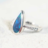 blue and green lighting ridge opal ring