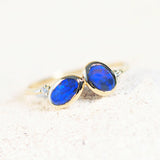 lightning ridge blue opal gold ring