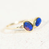 black opal ring set in 14ct yellow gold