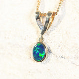 green and blue opal pendant