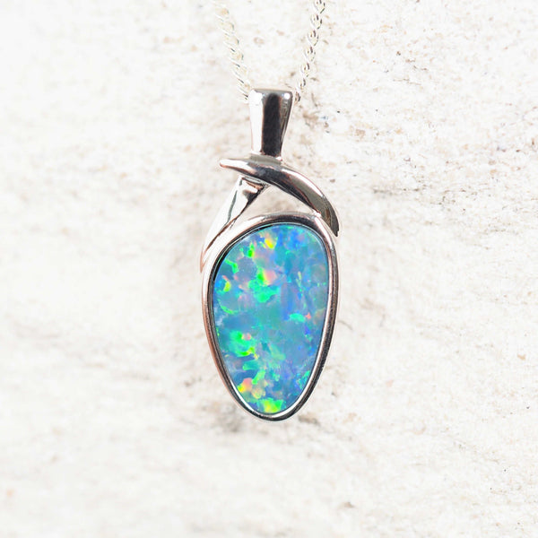 doublet opal pendant set in silver