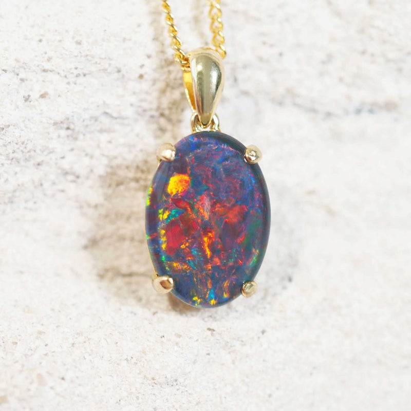 colourful classic design opal pendant