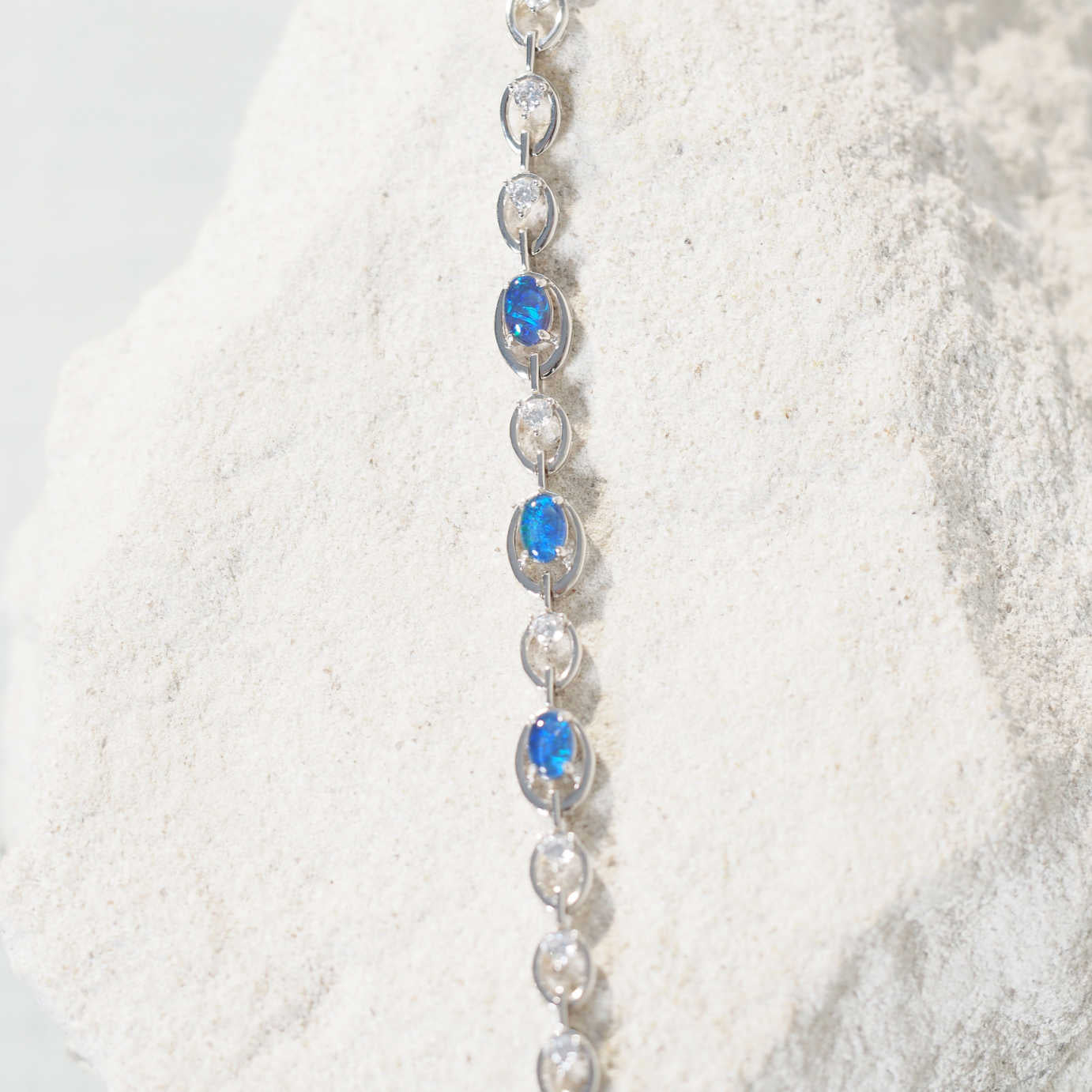 blue opal silver bracelet