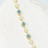 gold plated silver opal bracelet