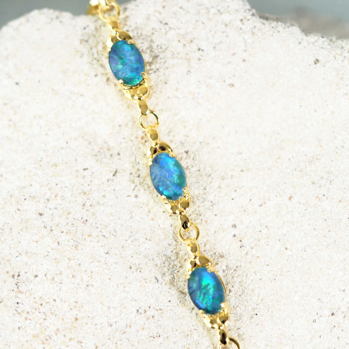 green and blue opal bracelet