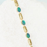 opal bracelet with green and blue gemstones