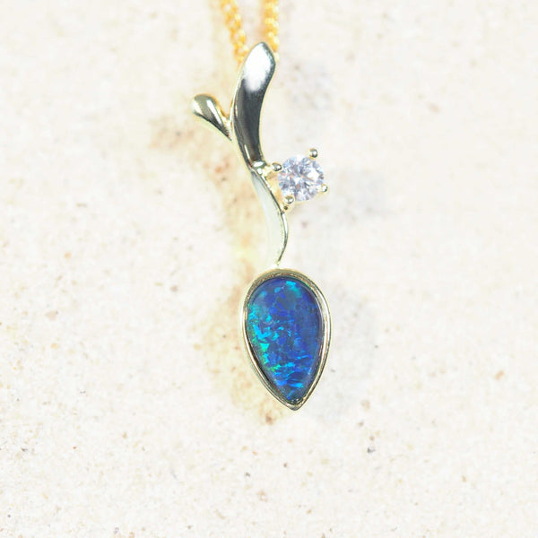 blue and green opal pendant