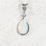 14ct white gold opal pendant with South Australian solid opal