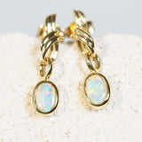 colourful opal earrings set in 18ct gold