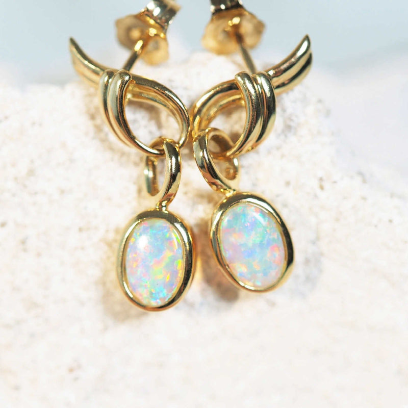 crystal opal drop earrings