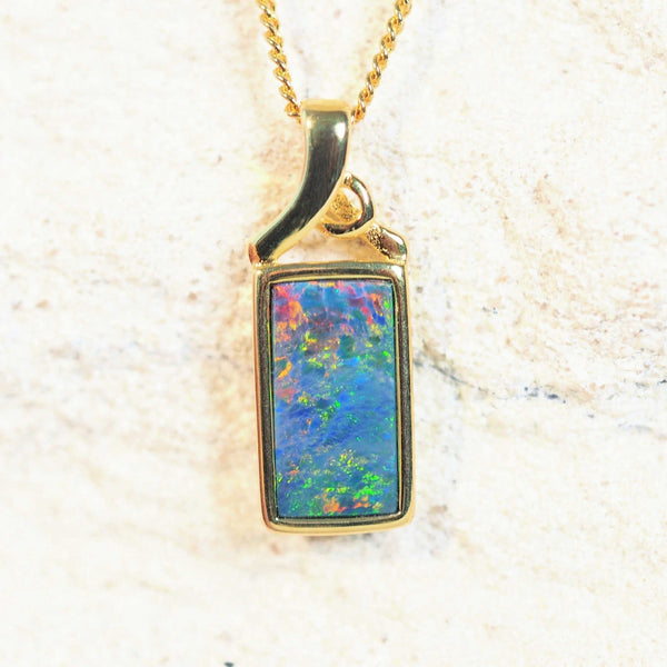 colourful doublet opal necklace pendant