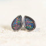 teardrop shaped opal earrings