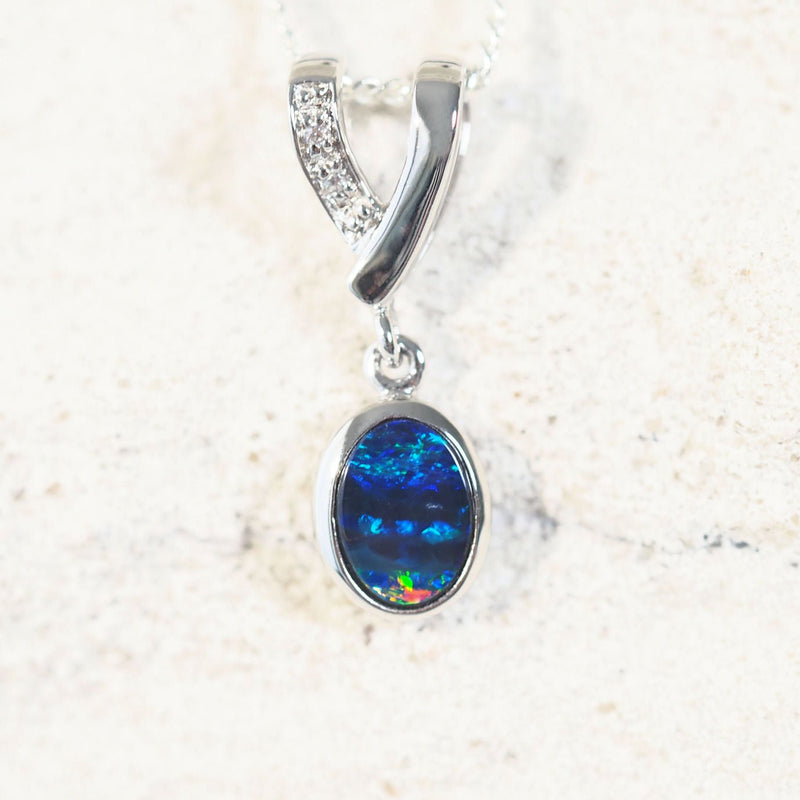 silver opal pendant