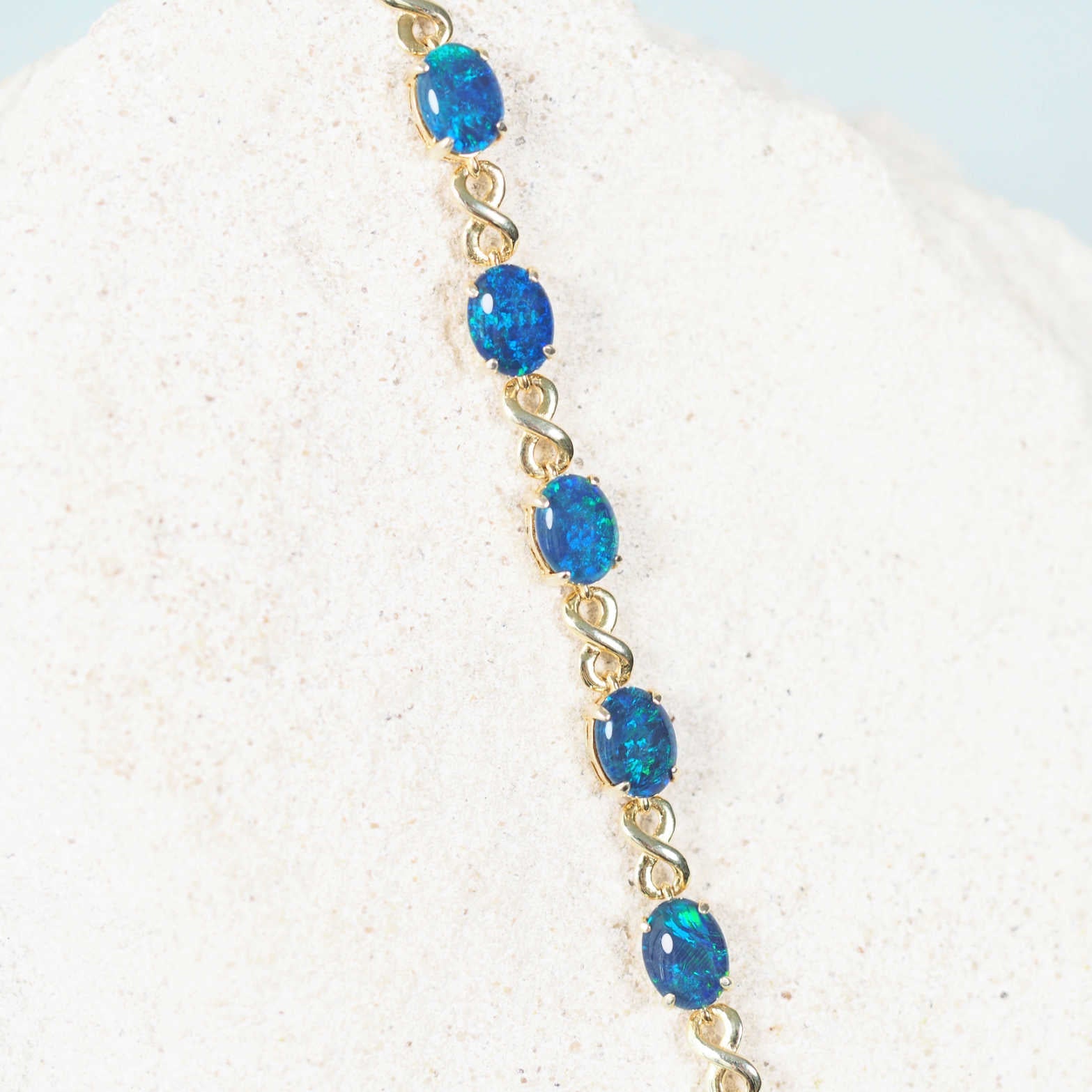 Blue and green opal bracelet