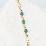 eternity design opal bracelet in gold plated silver