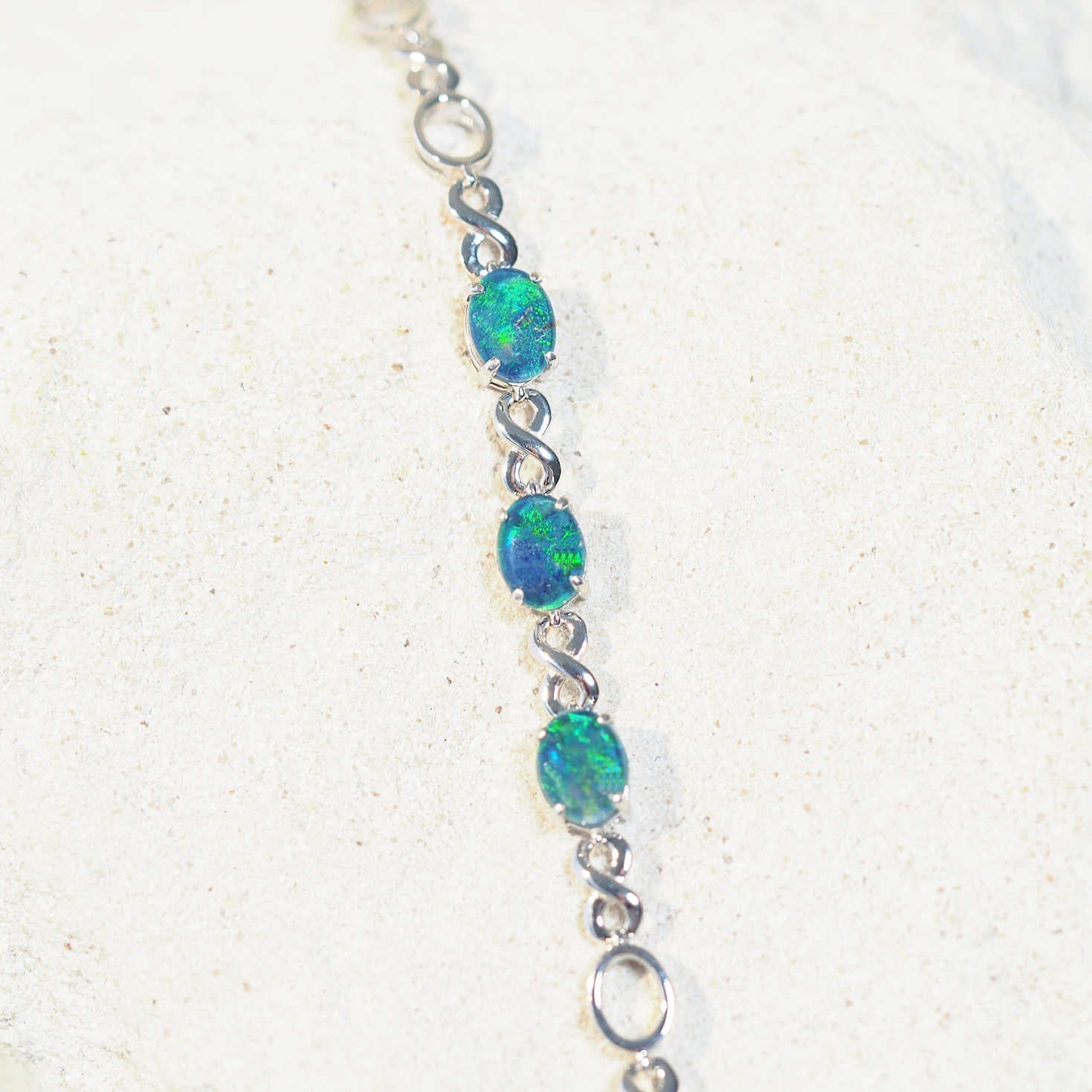 blue and green opal bracelet